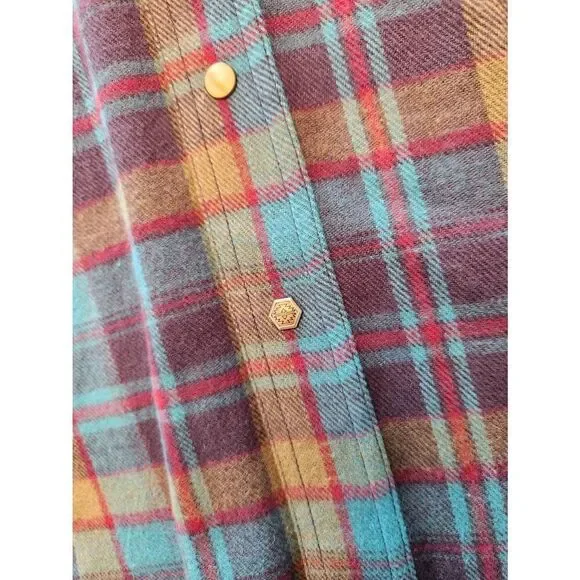 NWT Ariat Retro Fit Pearl snap men Small plaid longsleeve chest pocket embroider - Picture 8 of 11